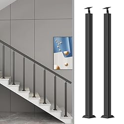 SDFVSDF 2-pcs Black Stairs Railing