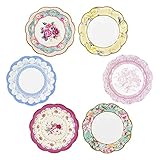 Talking Tables TS6-VINTAGE-PLATE Truly Scrumptious Tea Party Vintage Floral Paper Plates Small, Mixed colors