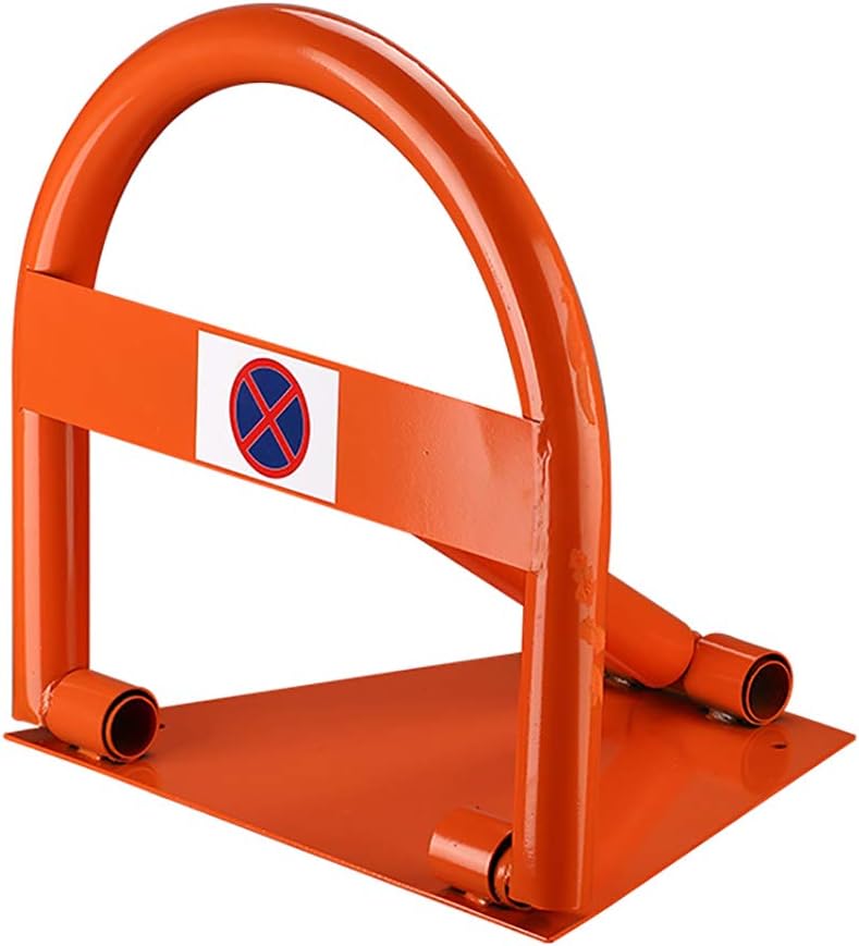 ZLLZM Parking Space Lock,Type N Folding Parking Barrier, Manual Parking Obstacle Detachable with Lock, 4 Screw, 403040Cm, Orange