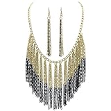 Gypsy Jewels Cascading Chain Tassel Fringe Necklace