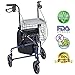 Upgraded Version ! Health Line Massage Products Lite Folding 3 Wheel Aluminum Rollator Walker Lightweight with Bag and Basket, Blue