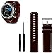 GBSELL Soft Luxury Leather Strap Replacement Watch Band With Tools For Garmin Fenix 3,Brown