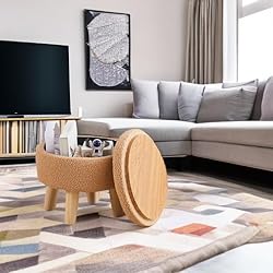 Wimarsbon Storage Ottoman, Modern Round Footrest