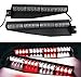 TASWK 32LED 32W LED Lightbar Visor Light Windshield Emergency Hazard Warning Strobe Beacon Split Mount Deck Dash Lamp (Red and White)