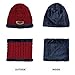 MUCO Mens Womens Winter Beanie Hats Scarf Set Warm Knit Hat Thick Fleece Lined Slouchy Cap Neck Warmer for Men Women