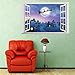 Highpot 3D Windows Wall Sticker For Christmas Santa Claus Mural Decals Vinyl Art Home Decors (C)