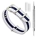 CIVO Watch Bands Premium Ballistic Nylon Watch Strap Stainless Steel Buckle (Ivory/Navy, 22mm)