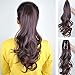 Synthetic Claw Ponytail Heat Resistant Handy Jaw Pony Tail One Piece Long Wavy Curly Soft Silky for Women Lady Girls 18'' / 18 inch (medium brown)