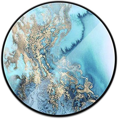 Personalized Premium Multi-Function Smartphones Holder and Mount With Expanding Stand Pop Grip Socket - Blue Gold Marble Wonderland Black