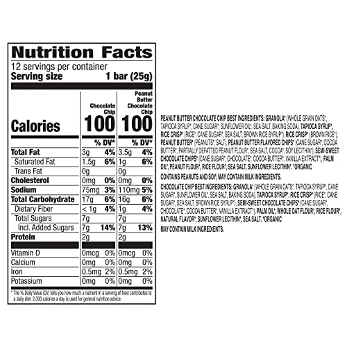 ANNIE’S ORGANIC CHEWY GRANOLA BARS, PEANUT BUTTER CHOCOLATE CHIP, 12 CT