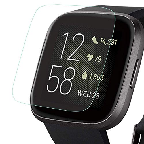 TASLAR Screen Protector Tempered Glass Scratch Guard Compatible with Fitbit Versa 2 Smartwatch