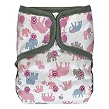 EcoAble Baby Waterproof PUL Cloth Diaper Cover AI2, Snaps (Size 2 / 15-35lb, Elephant)