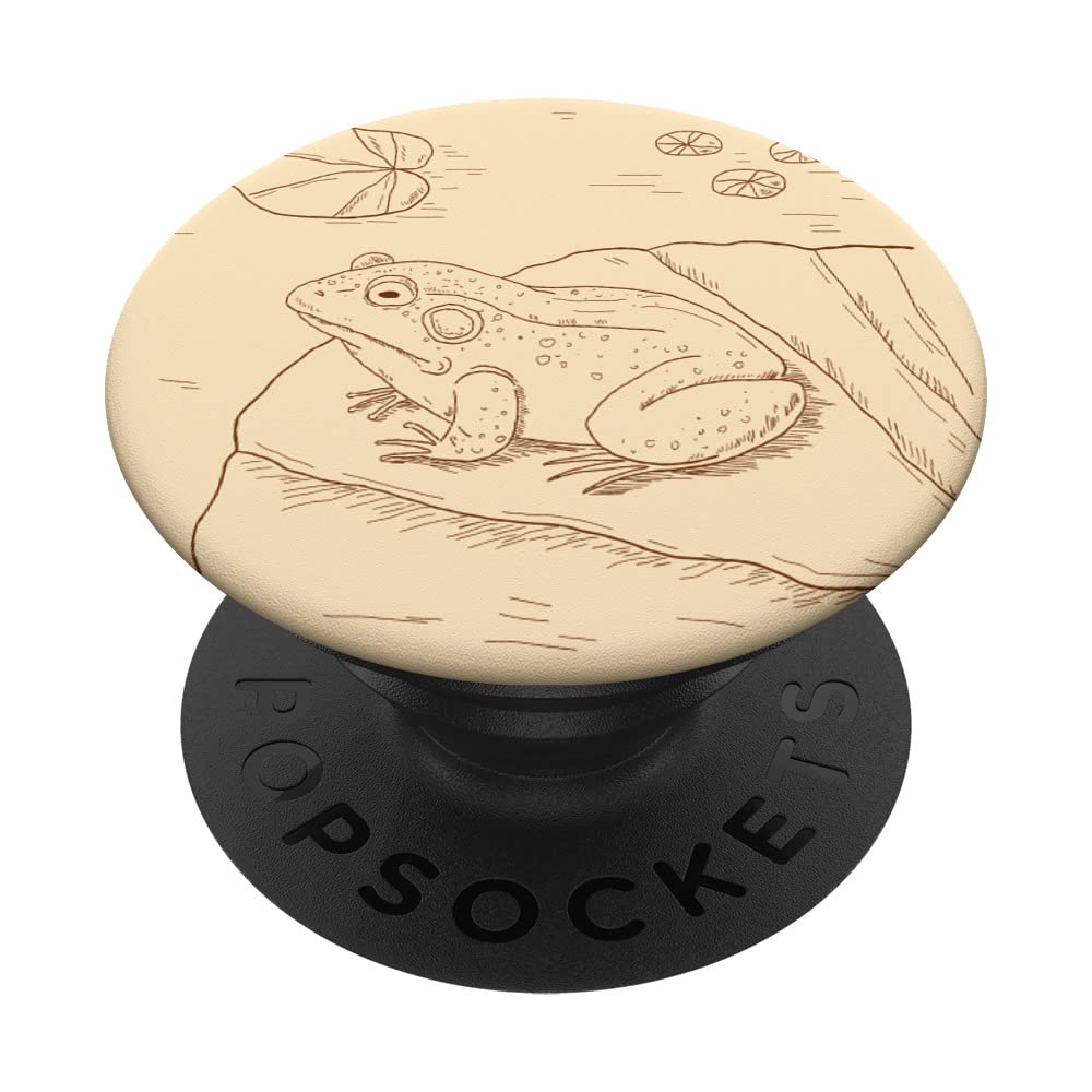 Cottagecore Frog Line Art Abstract Pastel Floating Roses PopSockets Swappable PopGrip