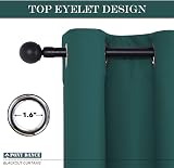 PONY DANCE Blackout Curtain 52x84 Dark Green Thermal Eyelet Panel view 5