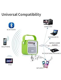 Bocinas portátiles con Bluetooth, bocinas UZOPI 5W inalámbricas con Bluetooth, radio FM, mando a distancia, bajos mejorados, micrófono integrado, soporte micro TF tarjeta SD, entrada USB, línea AUX, etc.