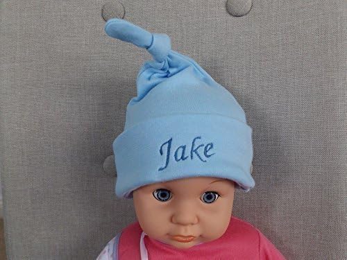 Personalised Newborn Baby Boy Top Knot Hat Gift Present