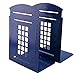 Winterworm® Vintage British Style London Telephone Booth Kiosk Decorative Iron Metal Bookends Book End Organizer for Library School Office Desk Study Decoration (Blue)