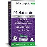 Natrol Advanced Sleep Melatonin Tablets, Maximum Strength 10 mg 60 ea ( Pack of 2) 