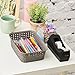 EZOWare Gray Plastic Knit Storage Trays, Desk Drawer Divider Bin for Office School Supplies Organizer - Pack of 4 (7.7x5.3x2.4 Inch)