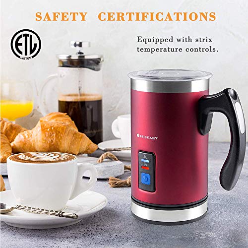 Huogary Milk Frother, Electric Milk Steamer for Hot and Cold Milk,Stainless Steel Milk Warmer,Silent Operation and Non-Stick Interior