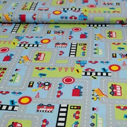 Baumwollstoff Straße grau Straßen & Autos