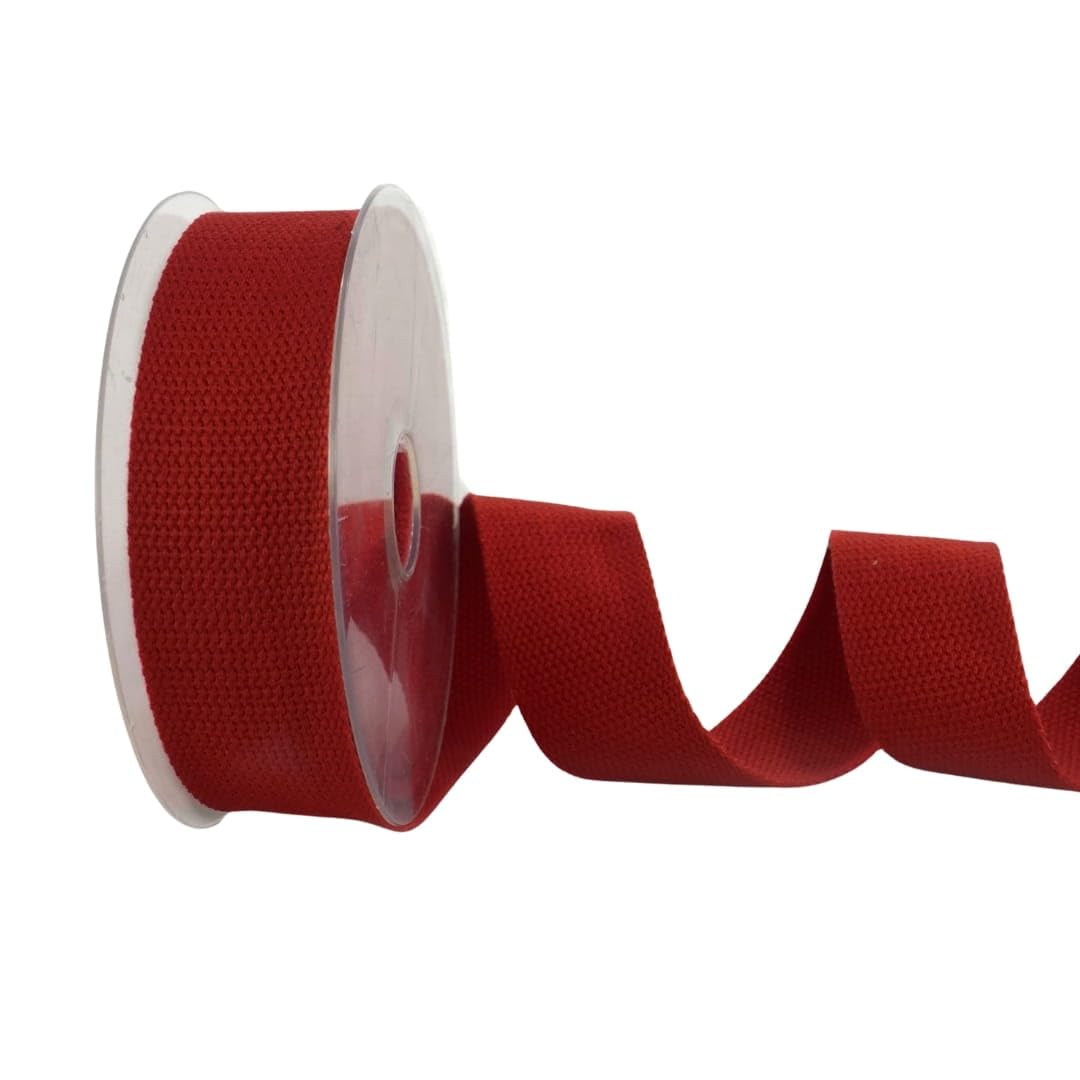 5m x 30mm Trimz 100% Heavy Duty Cotton Webbing - Dark Red