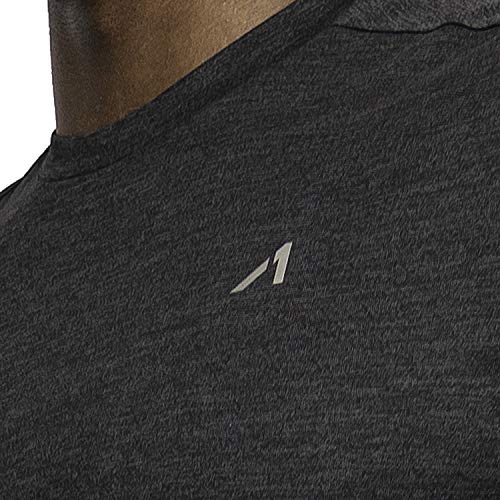 Alive Men's Tee Shirt Active Quick Dry Workout Short Sleeve Shirts Crew Neck (Black Heather, X-Large) - Thumbnail 3