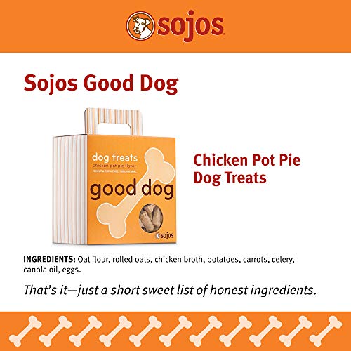 Sojos Good Dog Crunchy Natural Dog Treats, Chicken Pot Pie, 8-Ounce Box