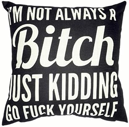 Biodawn Cotton Linen Square Decorative Lettering Pillow Case Cushion Cover 45cm x 45cm