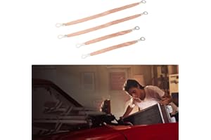 Copper Engine Ground Strap Cable Kit 4pcs with 5/16 Inch Ring Terminal for Car and Truck Body Frame Applications Rated at 62A