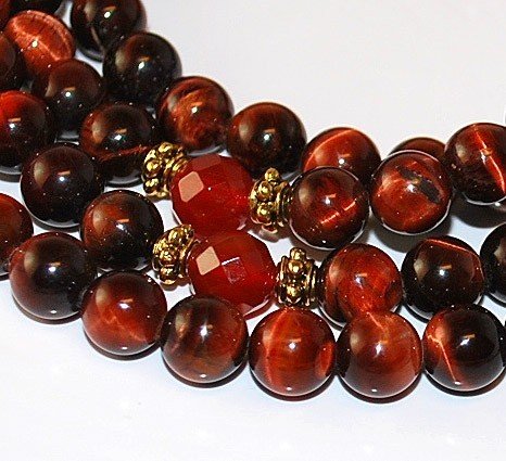Red Tiger's Eye Mala Beads