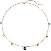 Zoryxia Chakra Healing Necklace for Women 7 Chakra Reiki Necklace With Cubic Zirconia Gold Brass Chakra Spiritual Jewelry Gift for Women