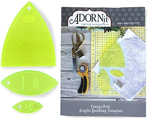 ADORNit, Acrylic Quilting Template and Book Combo Pack, DIY Quilt Set - Orange Peel