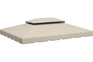 Outsunny 13' x 10' Gazebo Replacement Canopy, Gazebo Top Cover with Double Vented Roof for Garden Patio Outdoor TOP ONLY, Bei