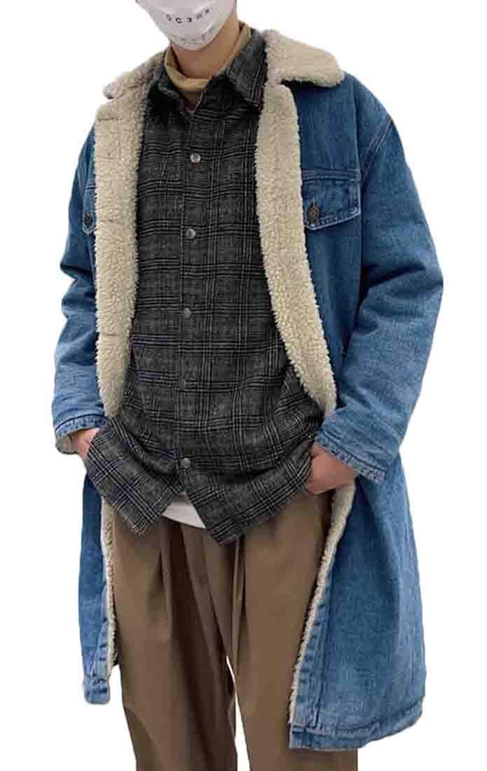 longline sherpa denim jacket