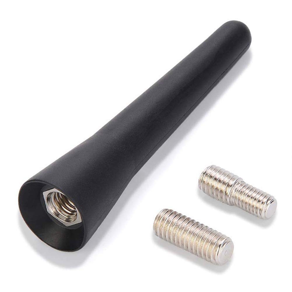 Aobetak universal car aerial, 6.5 cm (2.5 inch) small short car aerial, mini car radio accessories, FM/AM inputs M5 M6, black