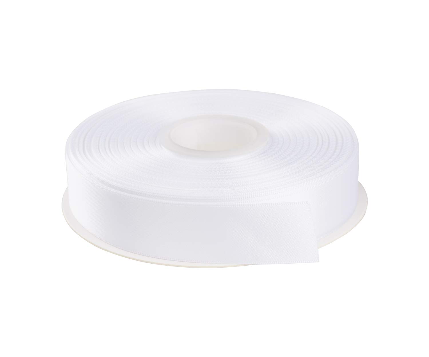 AVANAVA 25mm Wide Double Face Satin Ribbon - 45 Meters (029-White)