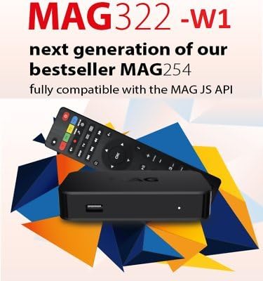 MAG 322 W1 IPTV SET TOP BOX Multimedia Player (HEVC H.265) With Built-In 150Mbps Wi-Fi &amp; HDMI Cable (The evolution of Mag 254)