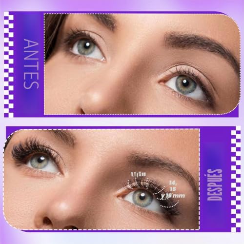 DNSGOOR DIY Eyelash Extension Kit 840 Lash Cluster Mirror Eyelash Box,Eyelash Gluing and Sealing,Eyelash Removal,Tweezer Brush Mini Applicator