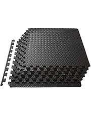 ProsourceFit Puzzle Exercise Mat, EVA Foam Interlocking Tiles, Protective Flooring for Gym Equipment and Cushion for Workouts, Black