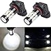 Alla Lighting H10 9145 9140 High Power 50W CREE Extremely Bright 6000K Xenon White LED Lights Bulbs for Car Truck Fog Lights Lamps Replacement
