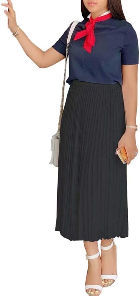 plus size pleated maxi skirt