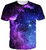 Uideazone Mens 3d Nebula Star Cluster Crewneck T-shirt Juniors Cool Tee Tops