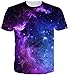 Uideazone Mens 3d Nebula Star Cluster Crewneck T-shirt Juniors Cool Tee Tops