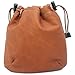 Piel Leather Drawstring Pouch, Saddle, One Size