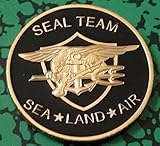 US Navy Seal Team Sea, Land, Air Colorized Challenge Art Coin