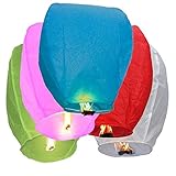 Chinese Flying Sky Lanterns, 10 Pack Assorted, 100% Biodegradable, Fully Assembled And Fuel Cell Attached