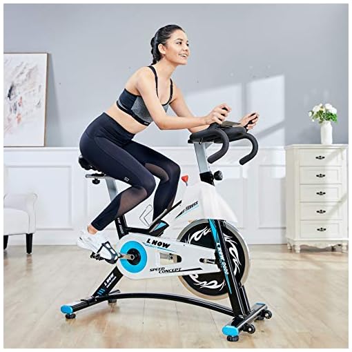 L NOW Indoor Exercise Bike Indoor Cycling Stationary Bike, Belt Drive with Heart Rate, Adjustable Seat and Handlebar… - Image 6