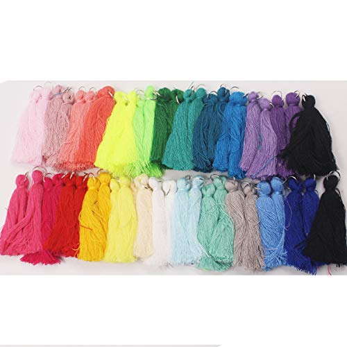 50PCS/25Pairs Handmade DIY Tassels Multicolored Mini Tassels for Earring Jewelry Making,DIY Craft Accessory (2 Inches)