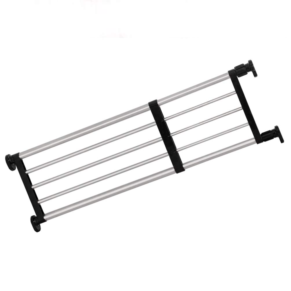 BAOYOUNI Expandable Closet Shelf Tension Rod Clothes Hanger Storage Rack Adjustable DIY Shelving Unit Cabinet Kitchen Bathroom Divider Separator Organizer, Black